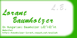 lorant baumholzer business card